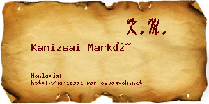 Kanizsai Markó névjegykártya